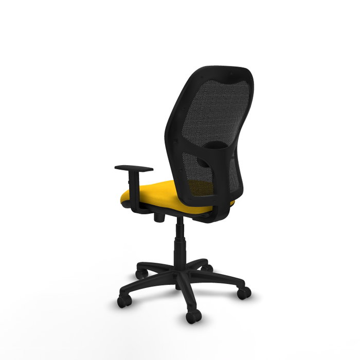 PIQUERAS Y CRESPO Silla de oficina Alocén, mecanismo Sincro, Tela Amarillo y Malla Negro PIQUERAS Y CRESPO Silla de oficina Alocén, mecanismo Sincro, Tela Amarillo y Malla Negro