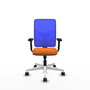 PIQUERAS Y CRESPO Silla de oficina Motilla con mecanismo Sincro, Naranja y Azul