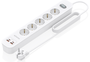 Aisens Regleta de Enchufes Multifunción 5 Tomas + 2xUSB-C 2xUSB-A Blanco ASPS-2A2C14-W