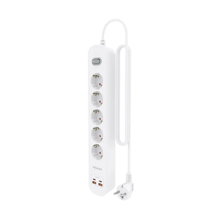 Aisens Regleta de Enchufes Multifunción 5 Tomas + 2xUSB-C 2xUSB-A Blanco ASPS-2A2C14-W Aisens Regleta de Enchufes Multifunción 5 Tomas + 2xUSB-C 2xUSB-A Blanco ASPS-2A2C14-W