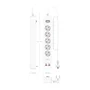 Aisens Regleta de Enchufes Multifunción 5 Tomas + 2xUSB-C 2xUSB-A Blanco ASPS-2A2C14-W