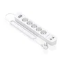 Aisens Regleta de Enchufes Multifunción 5 Tomas + 2xUSB-C 2xUSB-A Blanco ASPS-2A2C14-W
