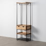 Mueble Vestidor Natural-Negro Dm-Metal 60 X 48 X 192,50 cm