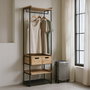 Mueble Vestidor Natural-Negro Dm-Metal 60 X 48 X 192,50 cm