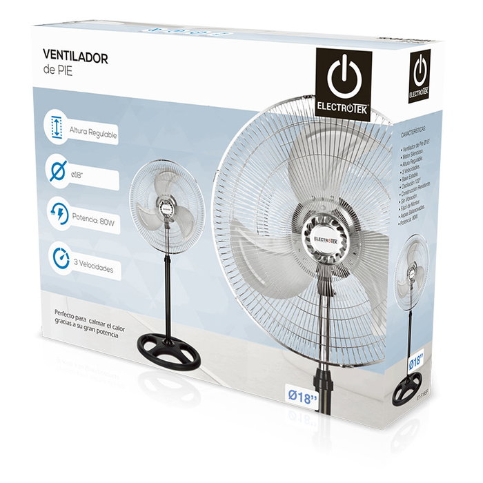 Thulos Ventilador de Pie ET-F18SF 45 cm