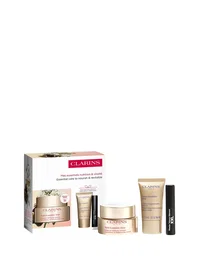 Clarins Set de cuidado antienvejecimiento y firmeza con crema facial, cuello y escote y máscara de pestañas