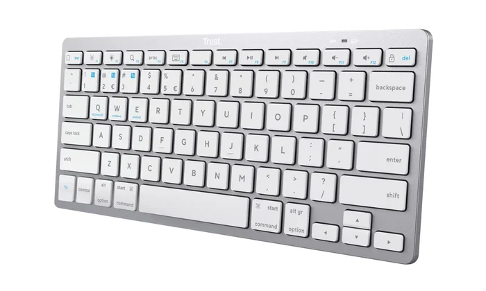 Trust Teclado Basics Bluetooth 24654 Plata/Blanco QWERTY Español
