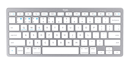 Trust Teclado Basics Bluetooth Blanco/Plata (85 teclas) Trust Teclado Basics Bluetooth Blanco/Plata (85 teclas)