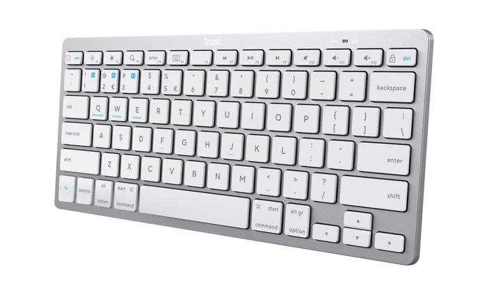 Trust Teclado Basics Bluetooth 24654 Plata/Blanco QWERTY Español