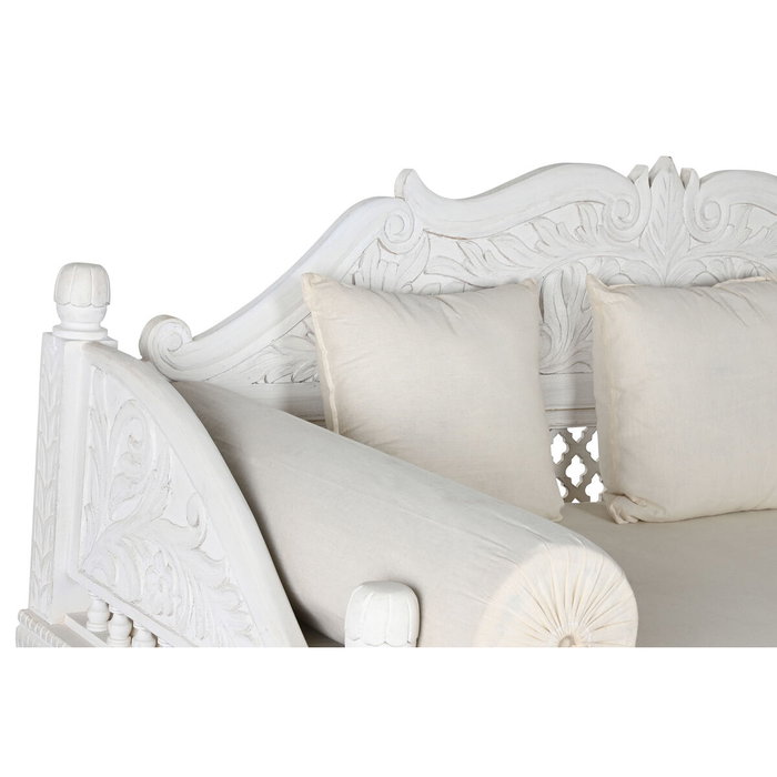 DKD Home Decor Sofá de Mango y Poliéster Tallado DKD Home Decor Sofá de Mango y Poliéster Tallado