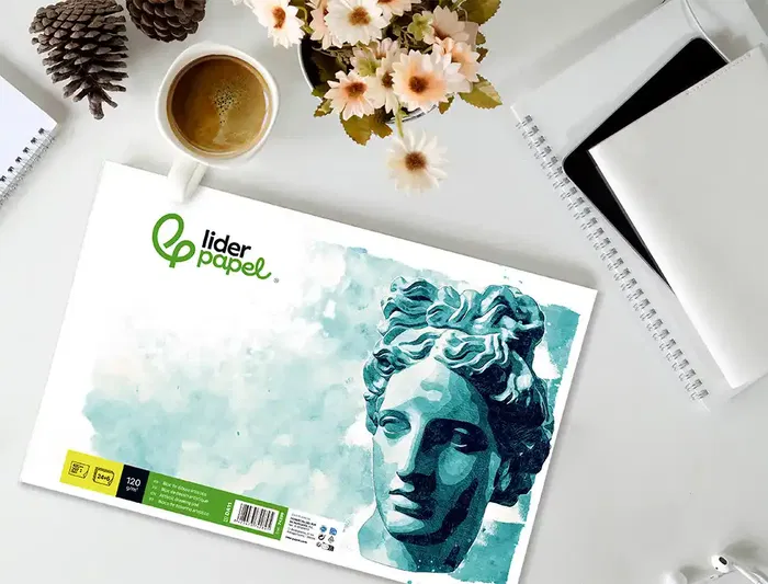 Liderpapel Bloc Dibujo Artístico A3 297x420 mm 120g/m2 Encolado 30 Hojas Sin Recuadro