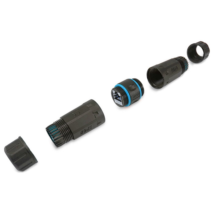 EQUIP 221172 Acoplador RJ45 Cat6A para Exteriores Outdoor Negro Azul