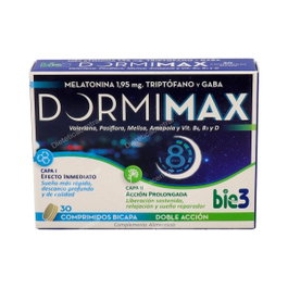BIE 3 Dormimax Comprimidos 30 unidades con Melatonina, Triptófano y GABA para Conciliar el Sueño y Sistema Nervioso