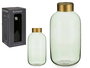 Giftdecor Jarron Cristal Liso Oro Grande Verde 14.5 x 29.5 x 14.5 cm (Set de 6)