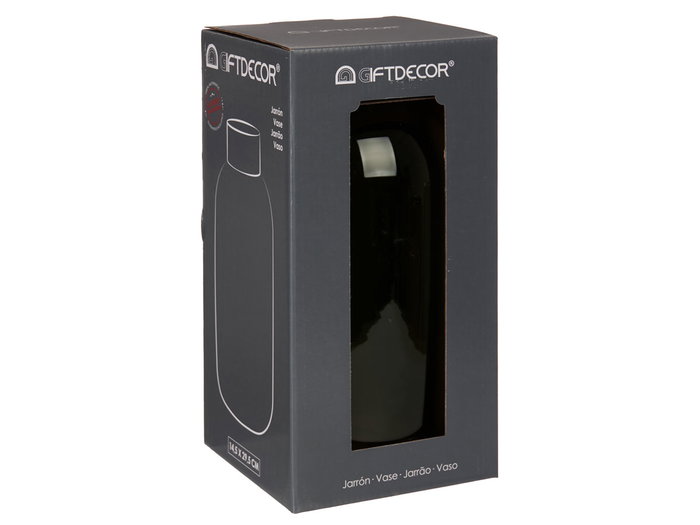 Giftdecor Jarron Cristal Liso Oro Grande Verde 14.5 x 29.5 x 14.5 cm (Set de 6)