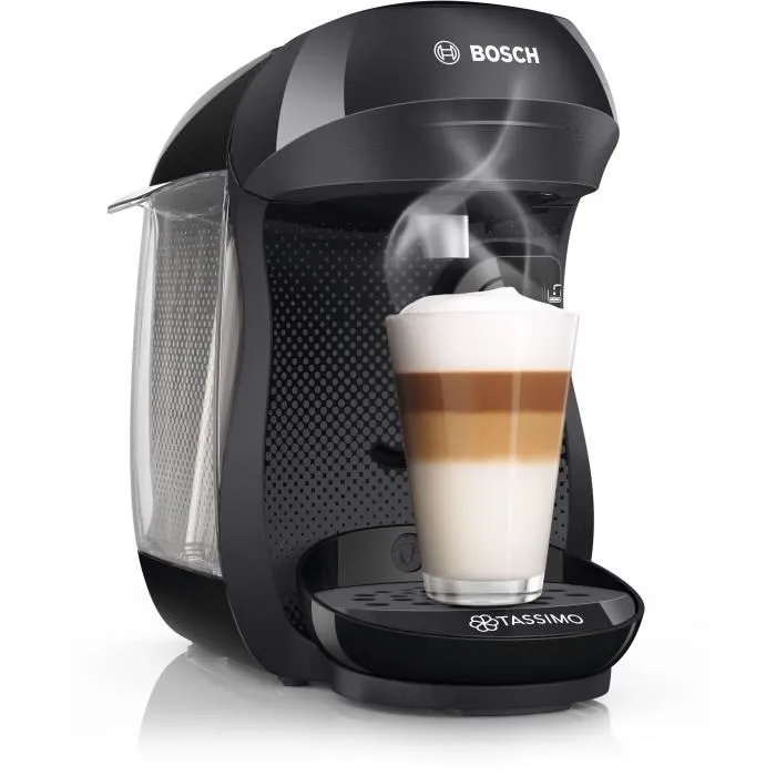 Bosch TAS102EC3 Pack Cafetera Tassimo Happy Negra + 3 Paquetes de Cápsulas Tassimo