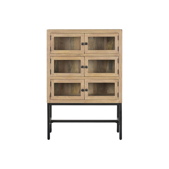 DKD Home Decor Vitrina Loft Mango Metal Natural Negro 80 x 30 x 120 cm