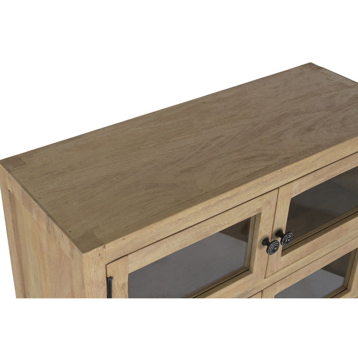 DKD Home Decor Vitrina Loft Mango Metal Natural Negro 80 x 30 x 120 cm