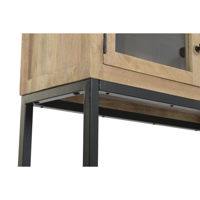 DKD Home Decor Vitrina Loft Mango Metal Natural Negro 80 x 30 x 120 cm
