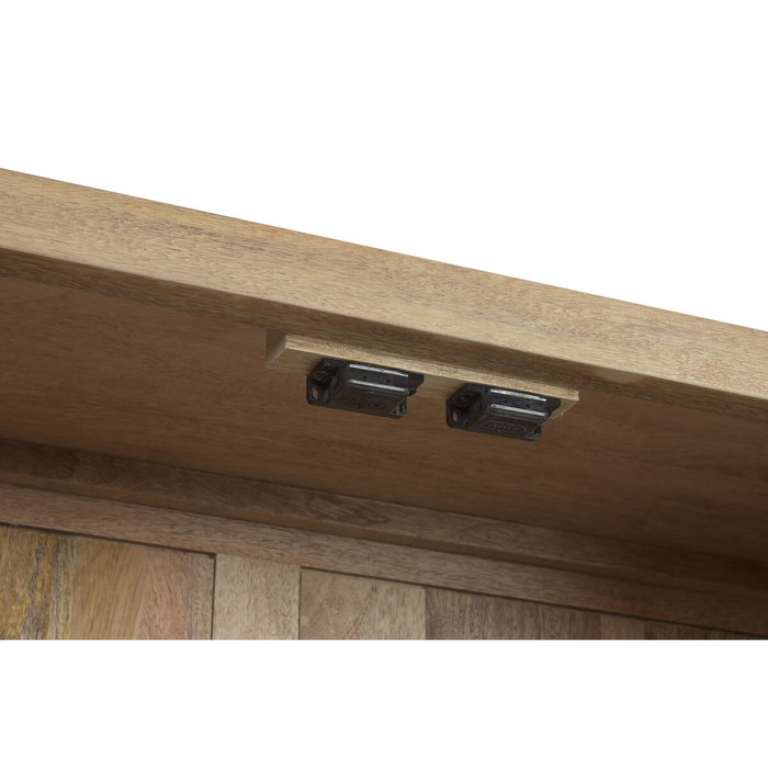 DKD Home Decor Vitrina Loft Mango Metal Natural Negro 80 x 30 x 120 cm