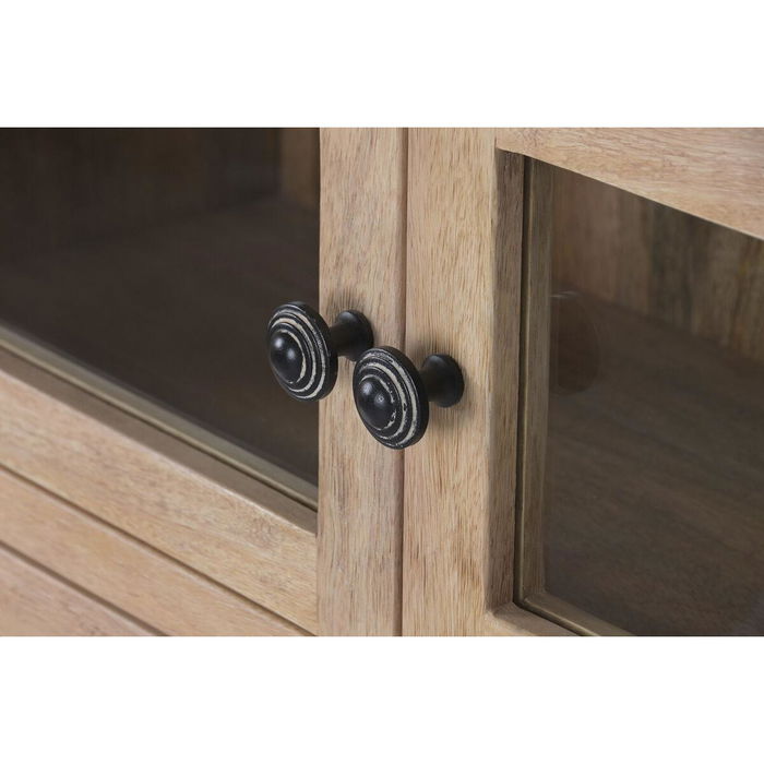 DKD Home Decor Vitrina Loft Mango Metal Natural Negro 80 x 30 x 120 cm