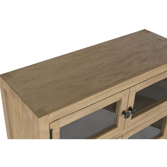 DKD Home Decor Vitrina Loft Mango Metal Natural Negro 80 x 30 x 120 cm