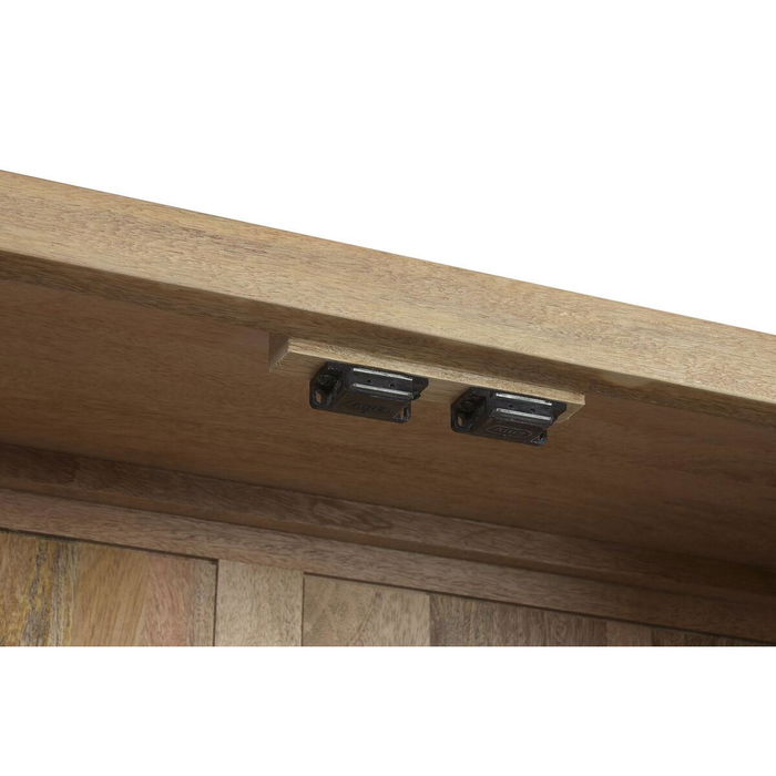 DKD Home Decor Vitrina Loft Mango Metal Natural Negro 80 x 30 x 120 cm