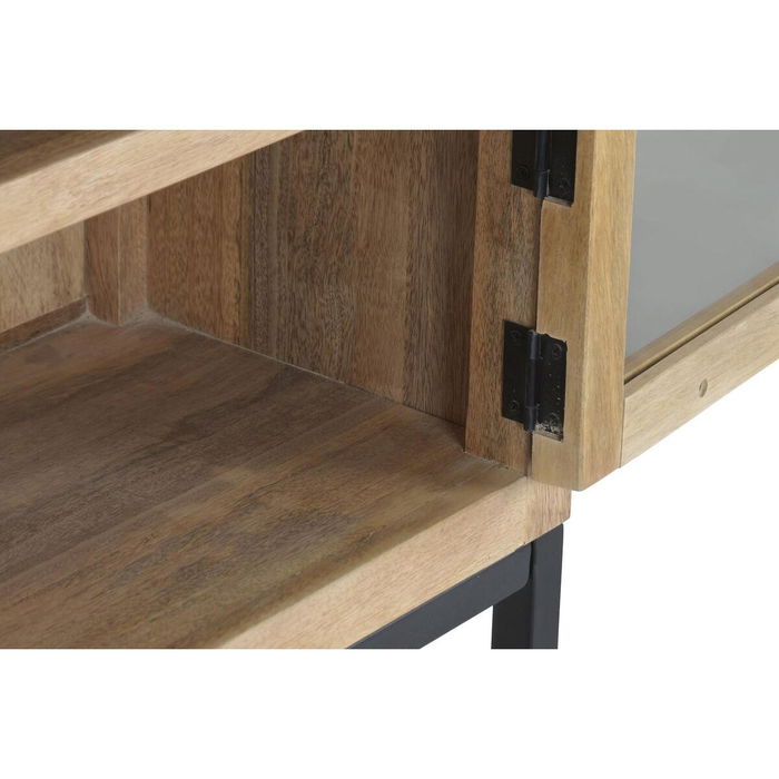 DKD Home Decor Vitrina Loft Mango Metal Natural Negro 80 x 30 x 120 cm