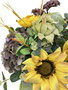 Obouquet Ramo de Flores Artificiales Sol Amarillo con Girasol, Estatis, Eucalipto, Hortensia y Ranunculo 55cm