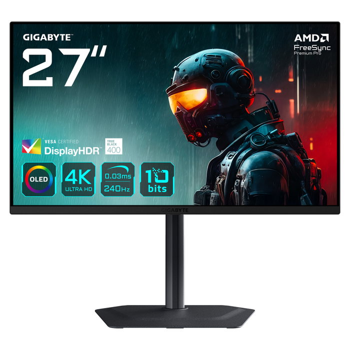 Gigabyte MO27U2 Monitor Gaming 4K QD-OLED 27'' 240Hz