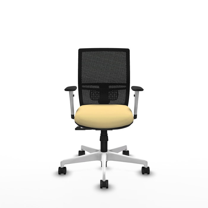 PIQUERAS Y CRESPO Silla de oficina Yunquera con mecanismo Sincro, Crema y Negro