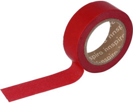 Innspiro Cinta masking tape Washi rojo 15mm x 10m Serie Lisos Básicos