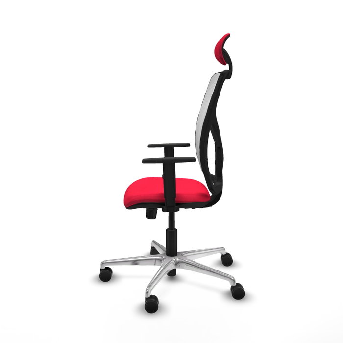 PIQUERAS Y CRESPO Silla de oficina Motilla con mecanismo Sincro, Rojo y Blanco