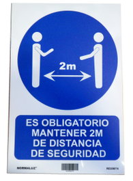 NORMALUZ Señal Obligatorio Distancia 2 m 29,5x20 cm RD20074