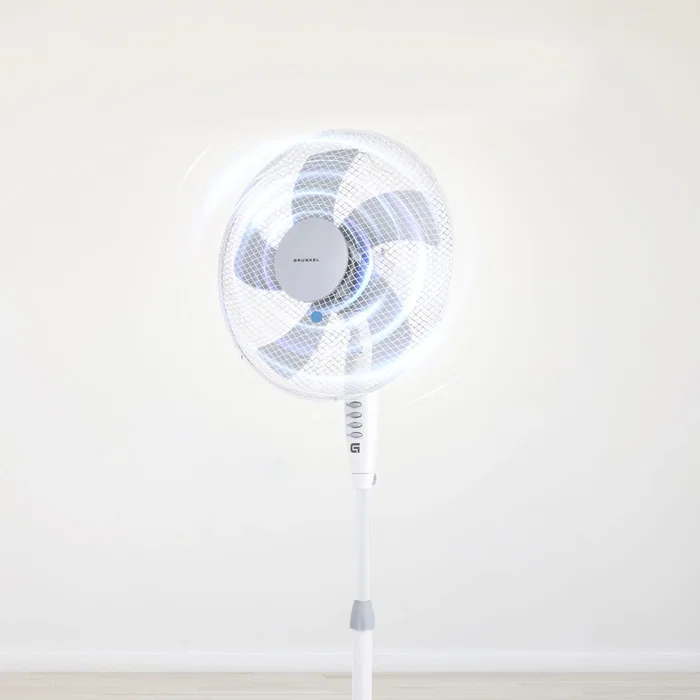Grunkel Ventilador de Pie FAN-165X 50W 5 Aspas 40cm 3 Velocidades Blanco