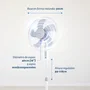 Grunkel Ventilador de Pie FAN-165X 50W 5 Aspas 40cm 3 Velocidades Blanco