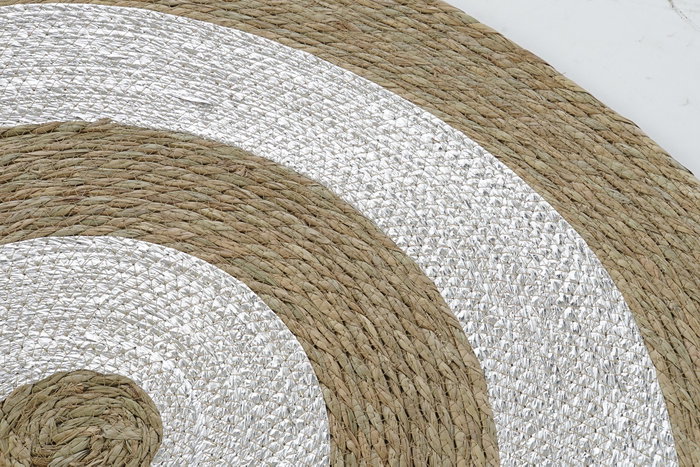 DKD Home Decor Alfombra Navidad Tradicional Base Árbol Rojo Dorado Fibra Seagrass 90x90 cm (3 Unidades)