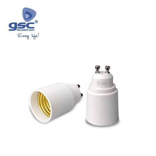 GSC Evolution Adaptador de GU10 a E27 Blanco GSC Evolution Adaptador de GU10 a E27 Blanco