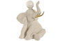 DKD Home Decor Lámpara de Sobremesa Elefante Blanco y Dorado