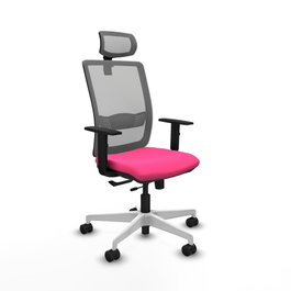PIQUERAS Y CRESPO Silla de oficina Haches Rosa y Gris