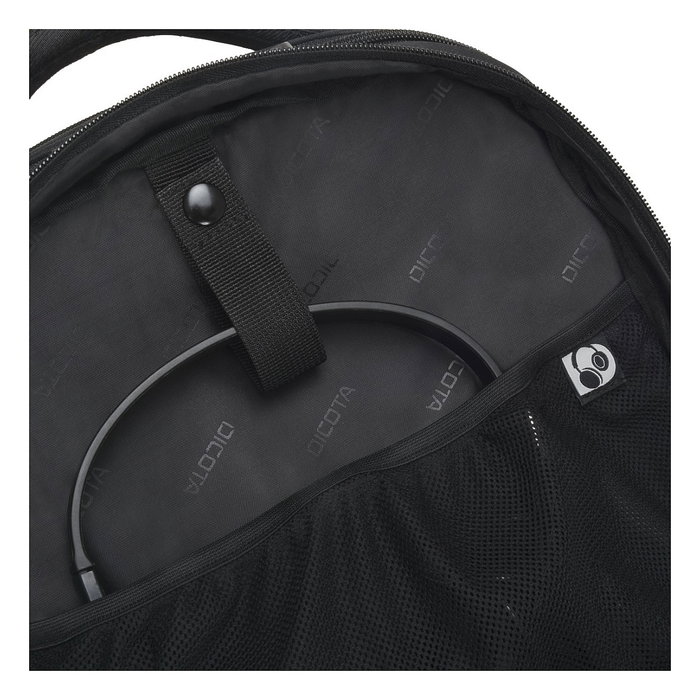 DICOTA Eco Backpack SELECT Mochila para portátil de 17.3 pulgadas, compartimento para portátil, hecha con materiales reciclados, unisex, negro