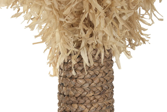 DKD Home Decor Decoración Palmera Natural Fibra y Metal 30x30x180 cm