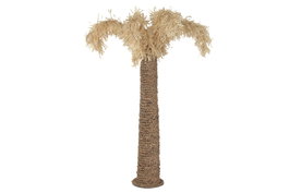 DKD Home Decor Decoración Palmera Natural Fibra y Metal 30x30x180 cm