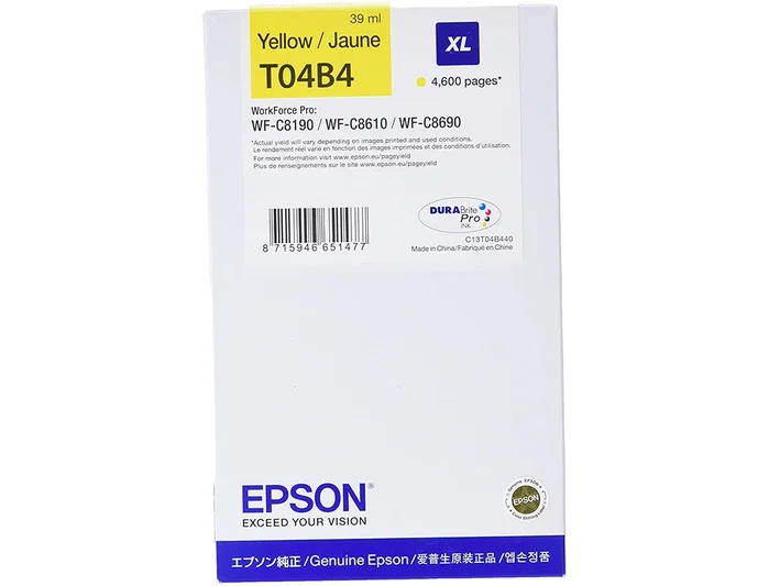 Epson T04B4 Cartucho de Tinta XL Amarillo Epson T04B4 Cartucho de Tinta XL Amarillo