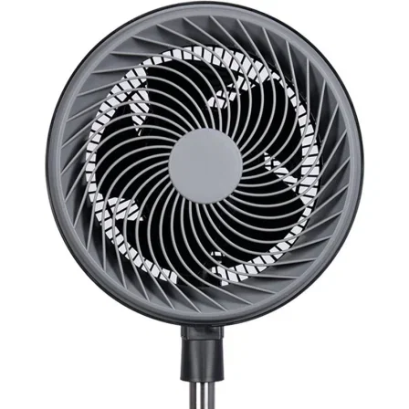 DAEWOO Ventilador de Pie High Speed, 80W, 25cm/10", Negro con Base Redonda