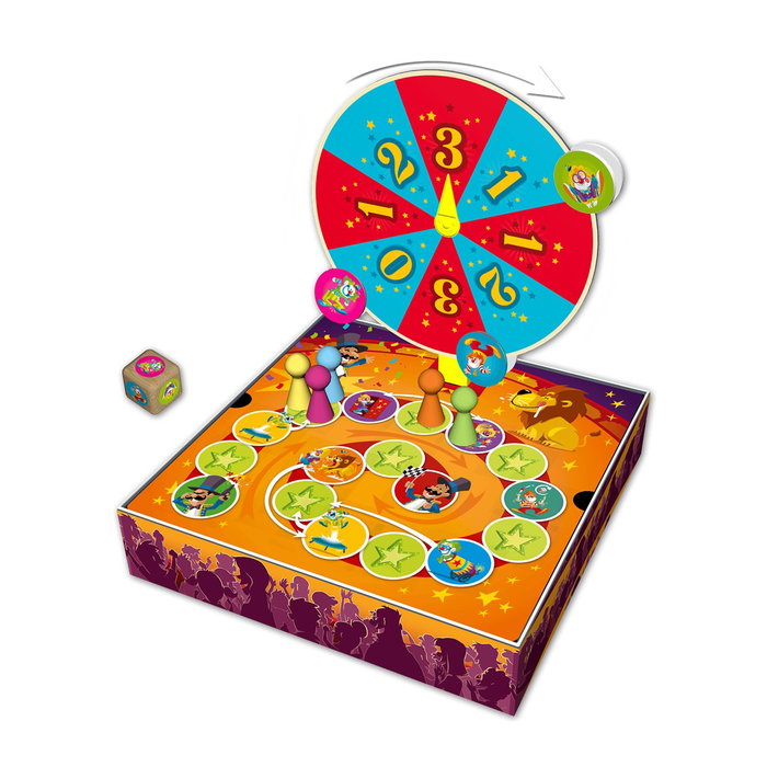 Blue Orange BO20401ML Spin Circus - Juego de Mesa de Tablero con Ruleta para Niños de 4 Años, 2 a 5 Jugadores, Partidas Rápidas de 10 Minutos