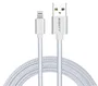 Eightt ECI-2S Cable USB A a Lightning 1 m Carga y Sincronización Nylon Trenzado Plata