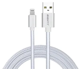 Eightt Cable Lightning a USB A ECI-2S de 1 m Trenzado Nylon Plata