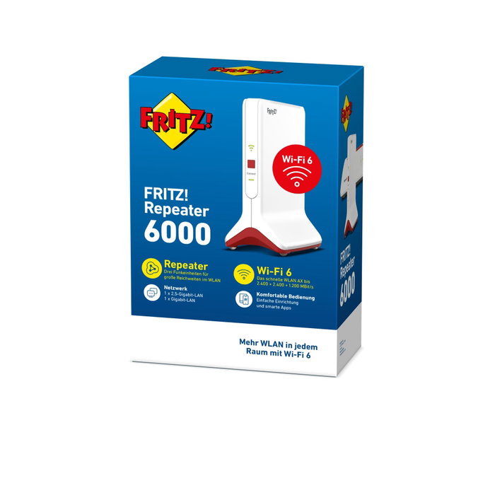 AVM FRITZ!Repeater 6000 Wi-Fi 6 Rojo, Blanco