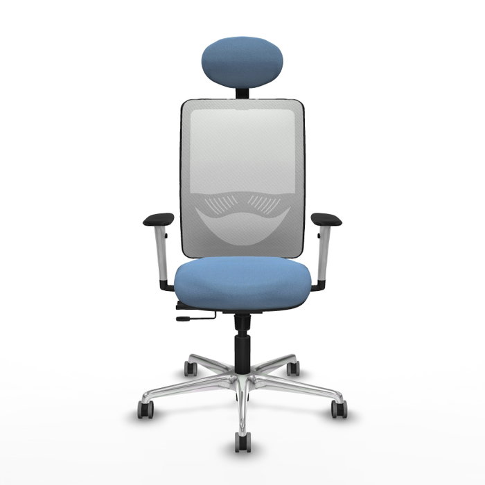 PIQUERAS Y CRESPO Silla de oficina Zulema con mecanismo Sincro/Traslack, Azul cielo y Blanco PIQUERAS Y CRESPO Silla de oficina Zulema con mecanismo Sincro/Traslack, Azul cielo y Blanco